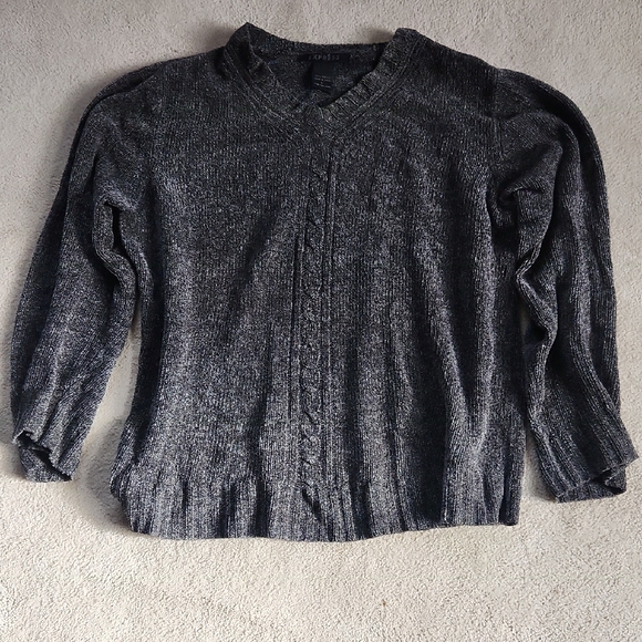 Express Sweaters - Express Charcoal V-Neck Sweater